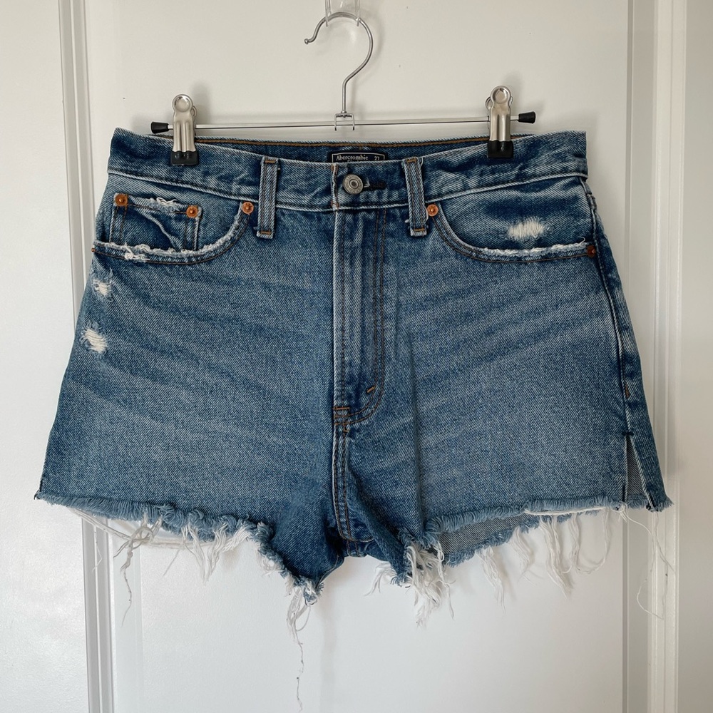 Abercrombie & Fitch Annie High Rise Denim Shorts